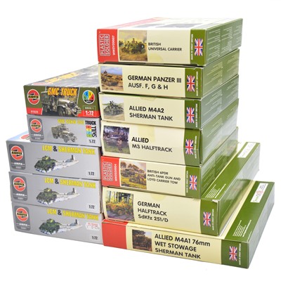 Lot 97 - Twelve Airfix and Plastic Soldiers 1/72 scale model vehicles, boxed