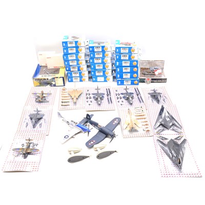 Lot 70 - Thirty-five die-cast model aircraft, including Lledo, Atlas, and others, most boxed