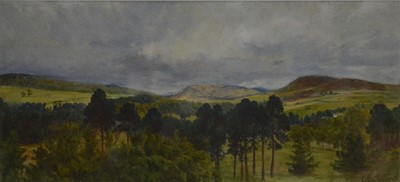 Lot 243 - Otto Weber, Landscape with hills in distance.