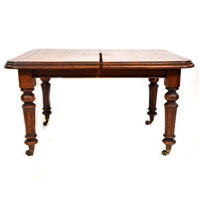 Lot 366 - Victorian oak extending dining table