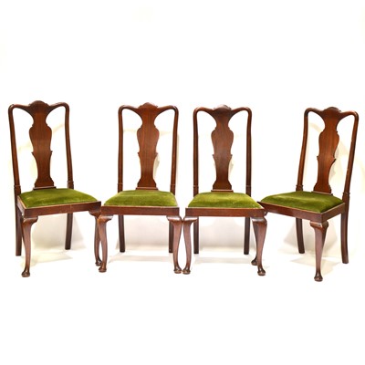 Lot 310 - Set of six Queen Anne style mahogany dining chairs