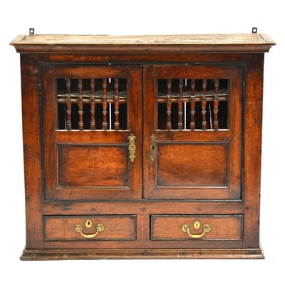 Lot 331 - George III oak hutch cupboard