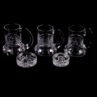 Lot 76 - Collection of crystal tankards and paperweights