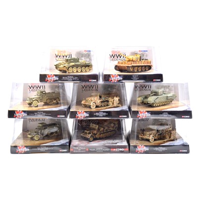 Lot 144 - Eight Corgi WWII Legends die-cast models, boxed