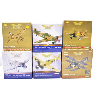 Lot 143 - Six Corgi die-cast model aircraft, boxed