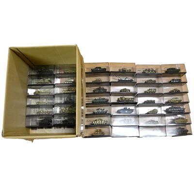 Lot 172 - DeAgostini 1/72 scale model tanks and military vehicles, forty, all in display boxes