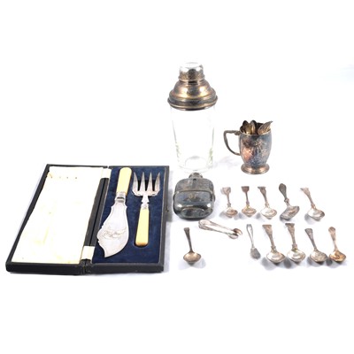 Lot 230 - Small quantity of silver cutlery, other silver plate