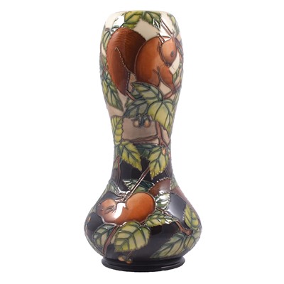 Lot 138 - Anji Davenport for Moorcroft Pottery, 'Squirrels' a limited edition vase