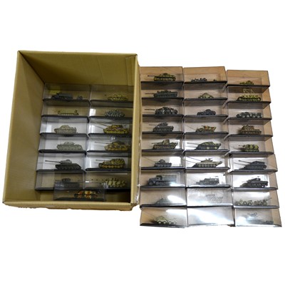 Lot 170 - DeAgostini 1/72 scale model tanks and military vehicles, forty, all in display boxes