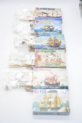 Lot 142 - Twelve Airfix model ship kits