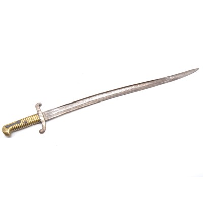 Lot 143 - A French Chassepot bayonet with brass handle