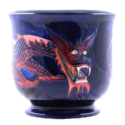 Lot 28 - Trevor Critchlow for Moorcroft Pottery, 'Dragon' pattern large jardiniere