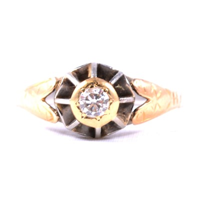 Lot 63 - An unusual diamond solitaire ring.