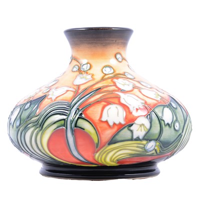 Lot 3 - Emma Bossons for Moorcroft Pottery, 'Lily of the Valley' pattern vase