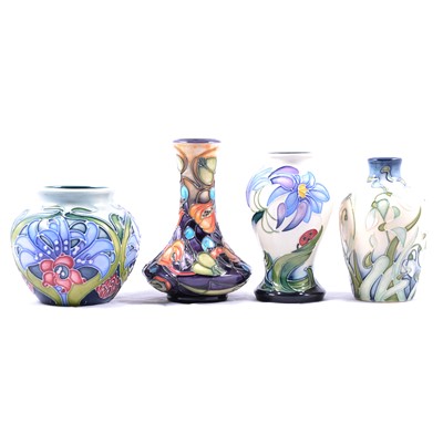 Lot 3 - Moorcroft Pottery, four small vases including two trials