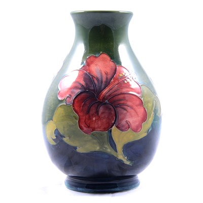 Lot 22 - Walter Moorcroft for Moorcroft Pottery, 'Hibiscus' pattern vase