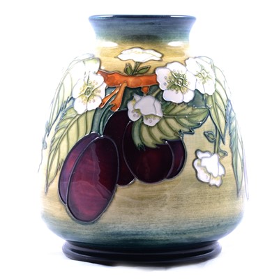 Lot 21 - Moorcroft Pottery, 'Plums and Blossom' pattern vase, 1999