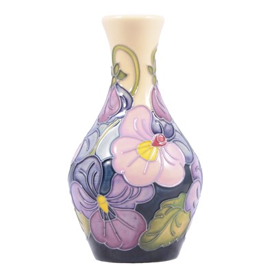 Lot 19 - Rachel Bishop for Moorcroft Pottery, a small vase with Sweet Pea style pattern