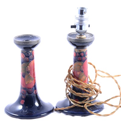 Lot 70 - Pair of William Moorcroft Pomegranate candlesticks, probably for Liberty