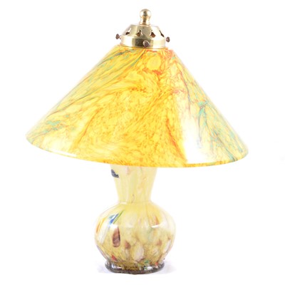 Lot 4 - Vasart art glass lamp base, matched shade