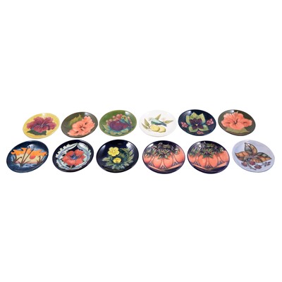 Lot 15 - Twelve Moorcroft Pottery coasters, 1990s