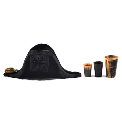 Lot 157 - Naval cocked hat and other items