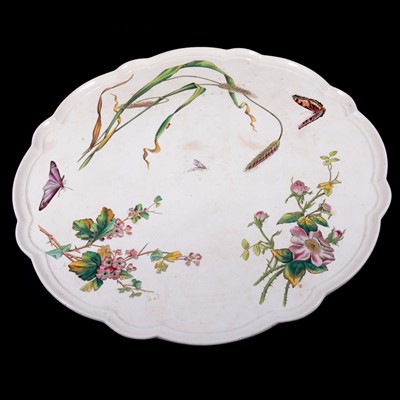 Lot 42 - A Minton lazy susan and two mounted pot lids.