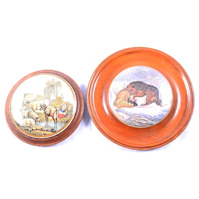 Lot 42 - A Minton lazy susan and two mounted pot lids.
