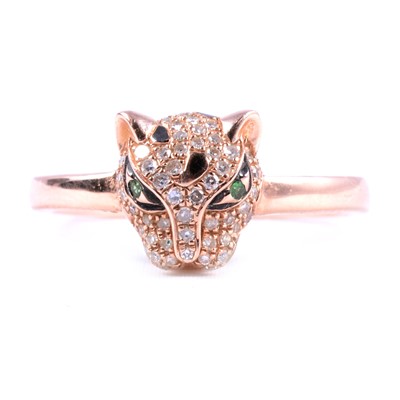 Lot 301 - Effy - a diamond set panther ring.