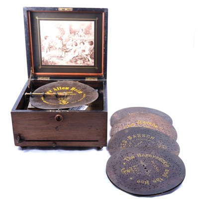 Lot 133 - A walnut cased Polyphon music box, late 19th century