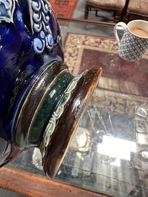 Lot 1 - Two Doulton Lambeth stoneware Aladdin or Fairy lamps