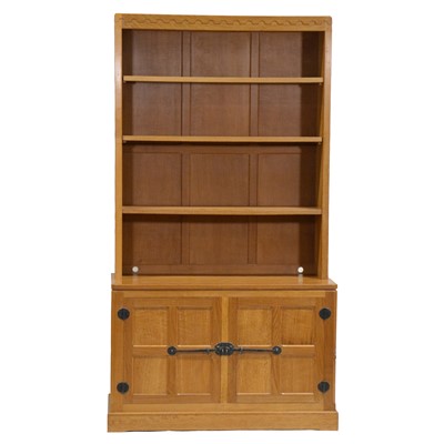 Lot 92 - Robert 'Mouseman' Thompson of Kilburn, an oak sideboard bookcase