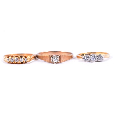 Lot 88 - Three diamond set rings.