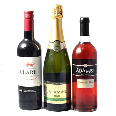 Lot 196 - Small quantity of wines and spirits, including Otard cognac, sherry