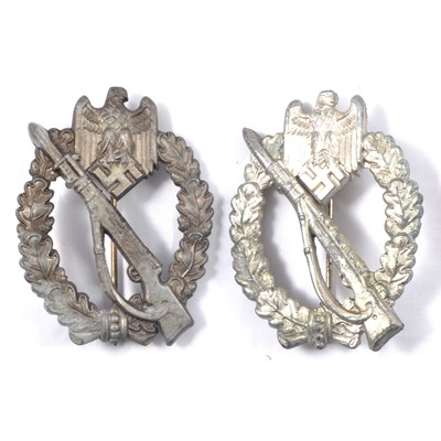 Lot 154C - Two German Infantry Assault badges, silver and bronxe