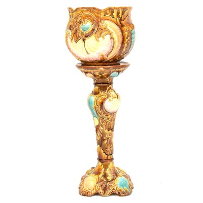 Lot 89 - Victorian majolica jardiniere on stand