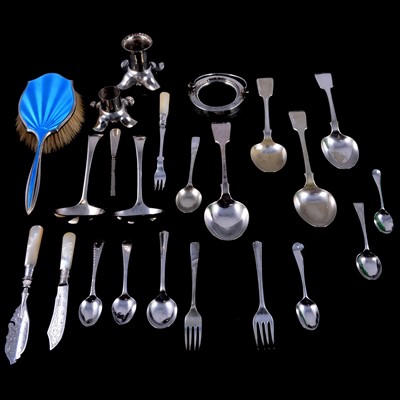 Lot 228 - Four Georgian silver teaspoons, Thomas Streetin, London 1800, and other silver and plated wares.