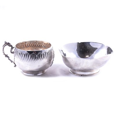 Lot 262 - Continental silver mug and a Scottish silver bowl