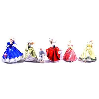 Lot 80 - Thirteen Royal Doulton, Coalport and Royal Worcester figurines, Lladro