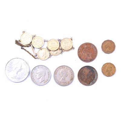 Lot 236 - A collection of copper, nickel and silver pre-decimal coins, commemorative crowns.