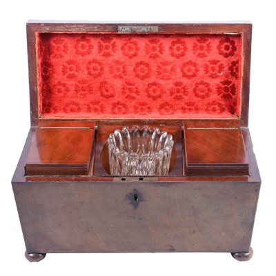 Lot 146 - William IV mahogany sarcophagus-shape tea caddy