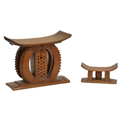 Lot 446 - Ashanti stool and a tribal stool