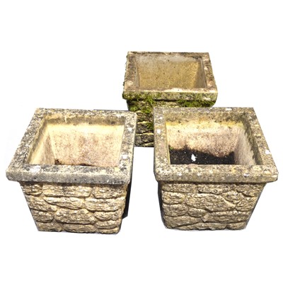 Lot 474 - Three cast concrete planters