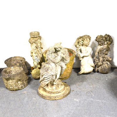 Lot 476 - Quantity of garden ornaments and planters