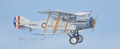 Lot 351 - G W Hutchins, Six aeroplane watercolours