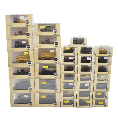 Lot 202 - Thirty-five Oxford Military die-cast vehicles, boxed