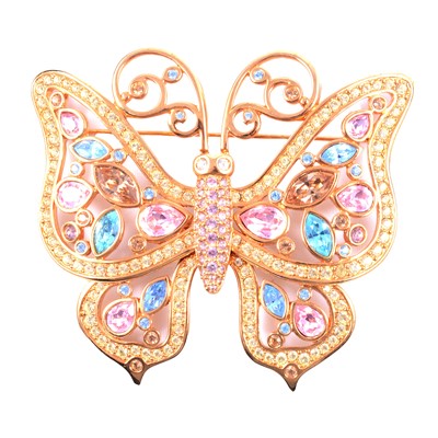 Lot 470 - Swarovski - a large vintage butterfly brooch.