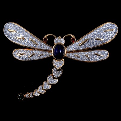 Lot 453 - Attwood and Sawyer - a large articulated dragonfly brooch.