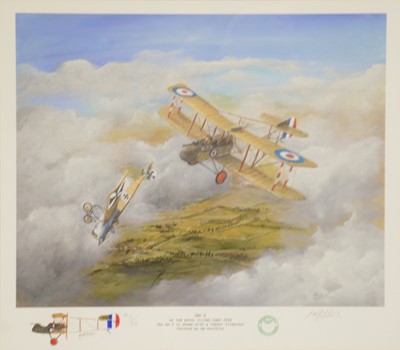 Lot 262 - G W Hutchins, DH-2 of the Royal Flying Corp with a Fokker Eindecker