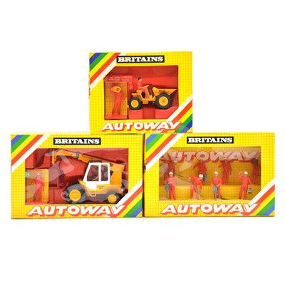 Lot 61 - Three Britains Autoways models, 9800, 9810, 9814, boxed